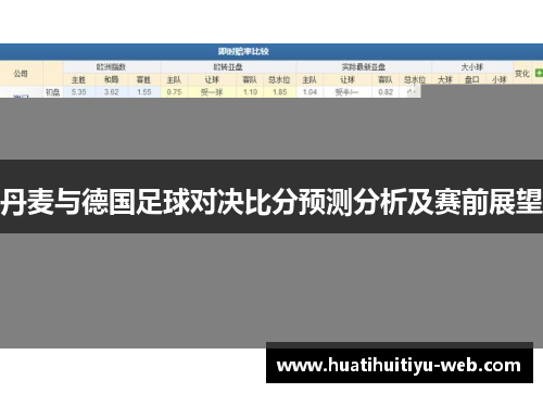 丹麦与德国足球对决比分预测分析及赛前展望